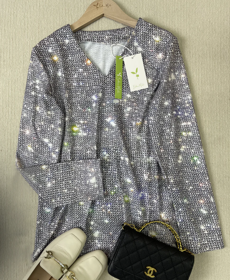 Daniela® | Silver Glitter Top - Image 3