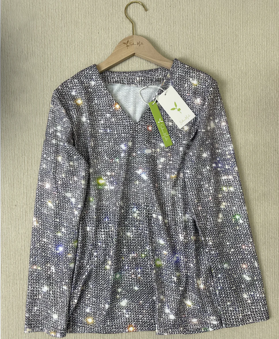 Daniela® | Silver Glitter Top - Image 4