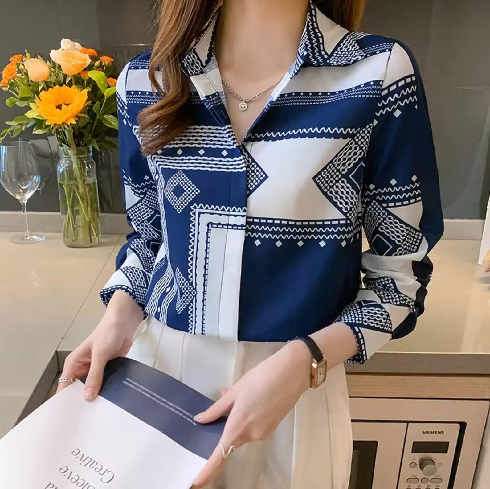 Danielle® | Geometric Print Blouse - Image 4