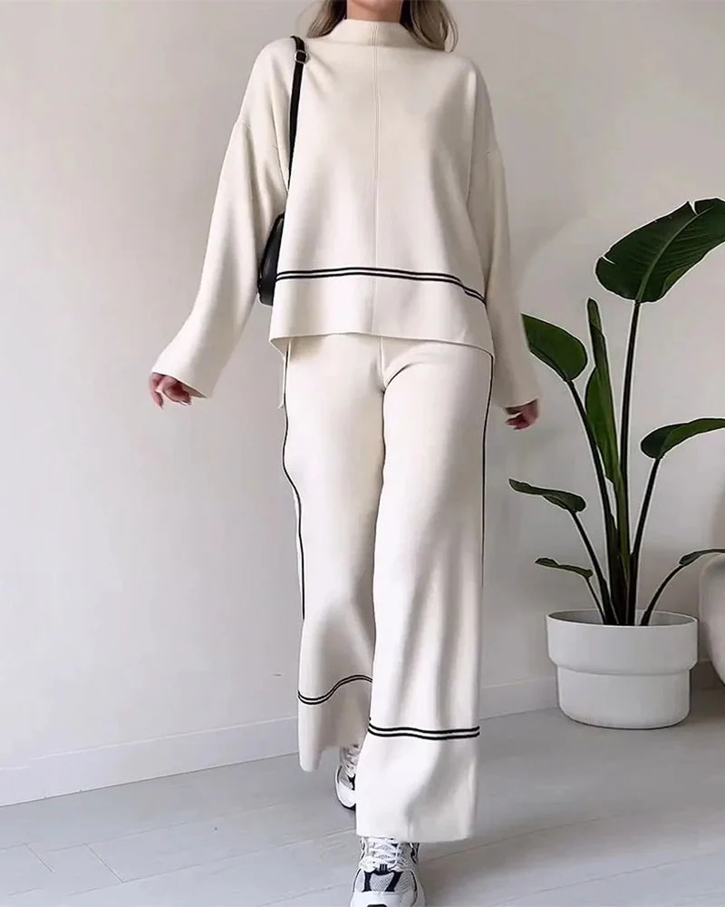Daphne® | Elegant Loose Long-Sleeved Top And Wide-Leg Pants Set - Image 5