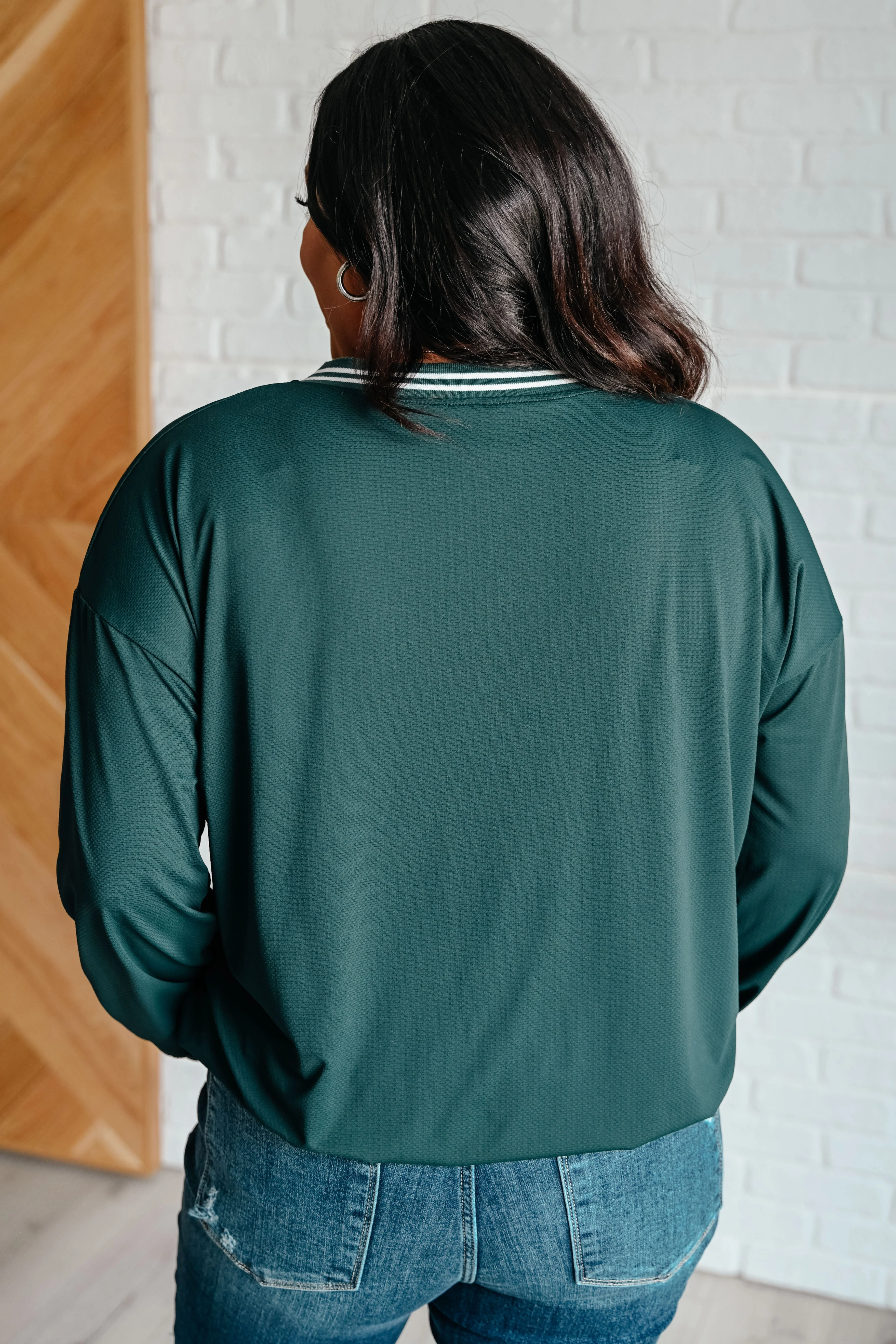 Daria | All Out Comfort V-neck sweater in midnight green - Image 8