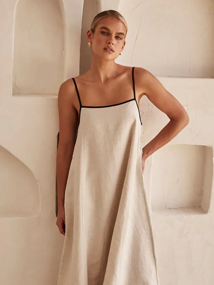 Débora® | Elegant Linen-Cotton Dress With Open Back - Image 2