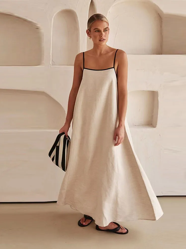 Débora® | Elegant Linen-Cotton Dress With Open Back - Image 3