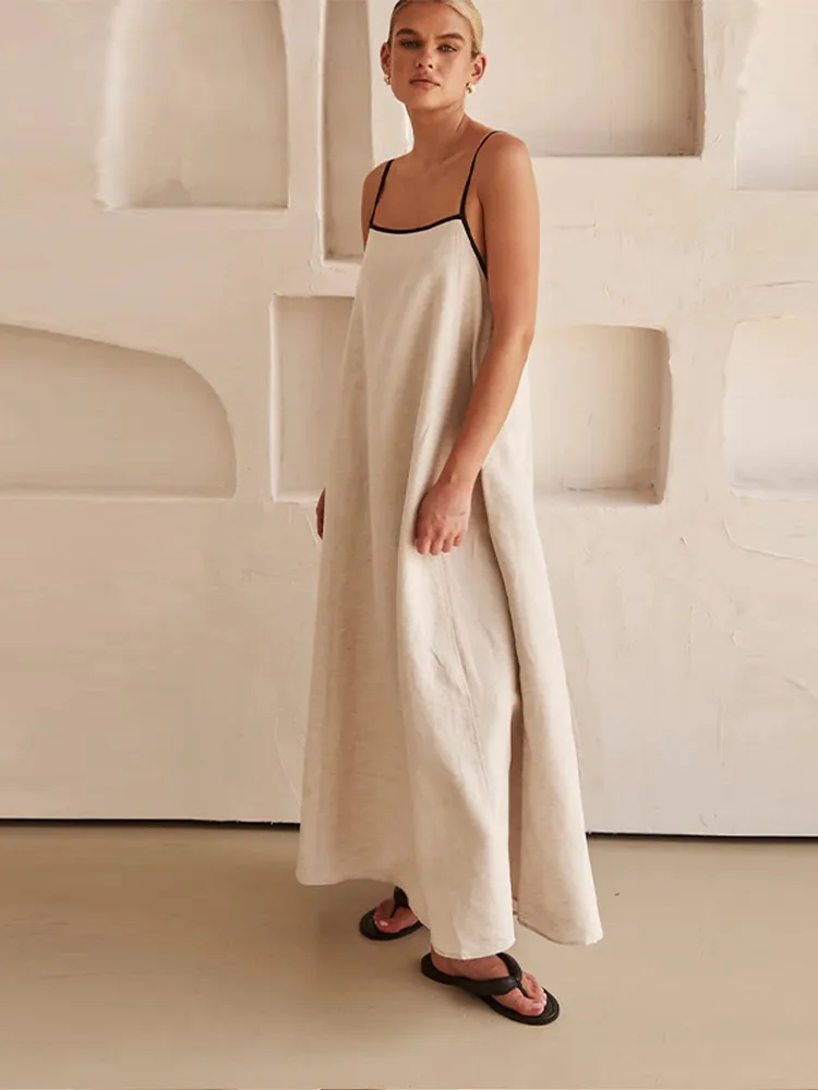 Débora® | Elegant Linen-Cotton Dress With Open Back - Image 4