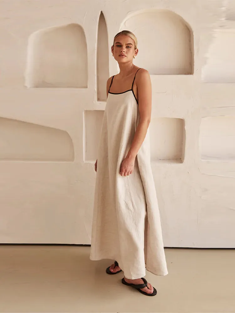Débora® | Elegant Linen-Cotton Dress With Open Back - Image 6