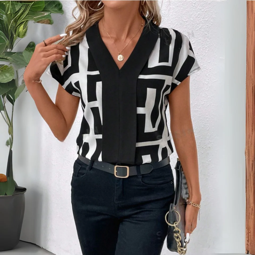 Delfina® | Elegant women's blouse V-neck business - Image 10