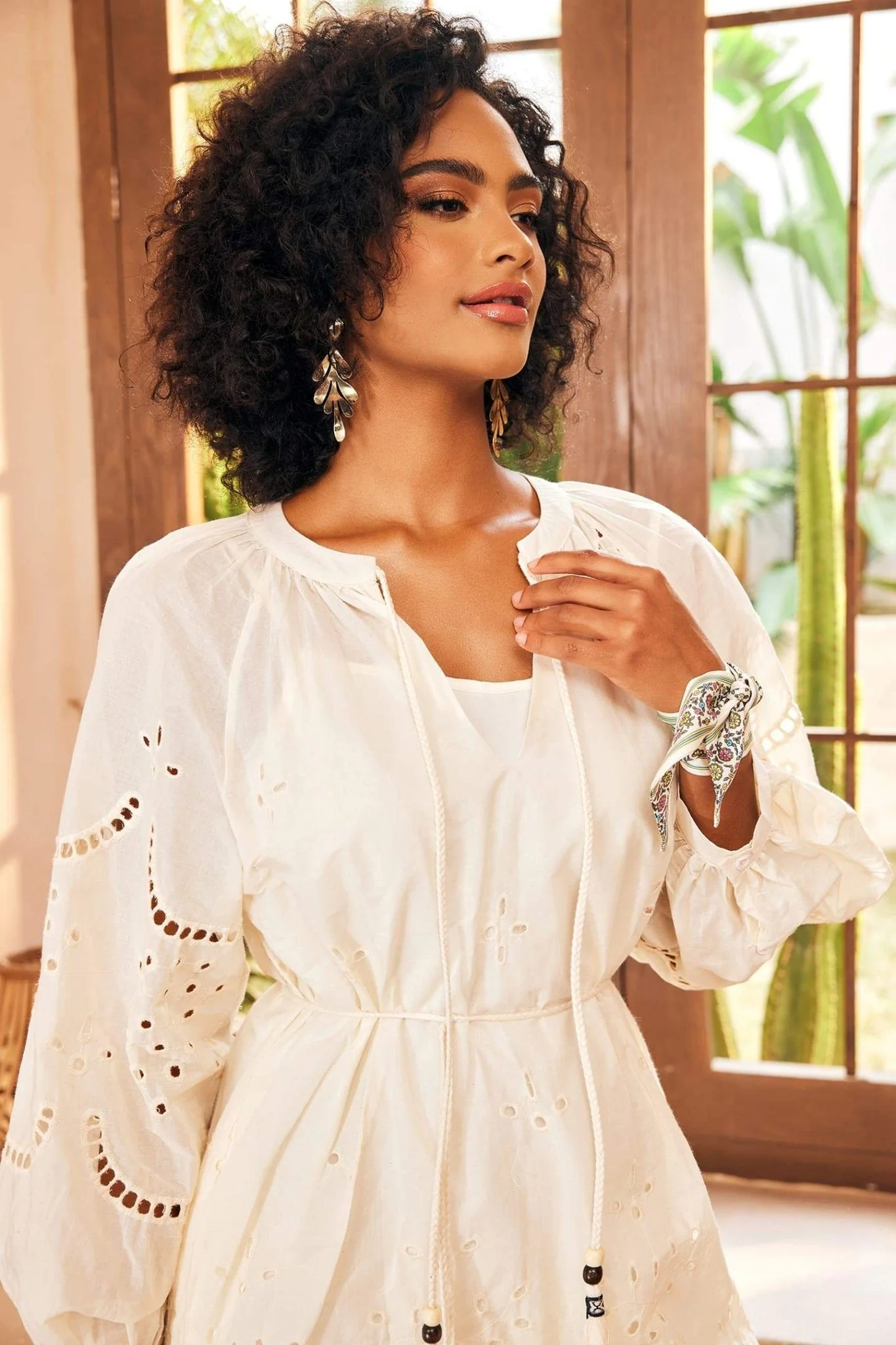 Delfina® | Embroidered Midi Dress With Hemstitch - Image 5