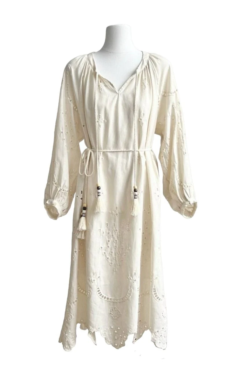 Delfina® | Embroidered Midi Dress With Hemstitch - Image 6
