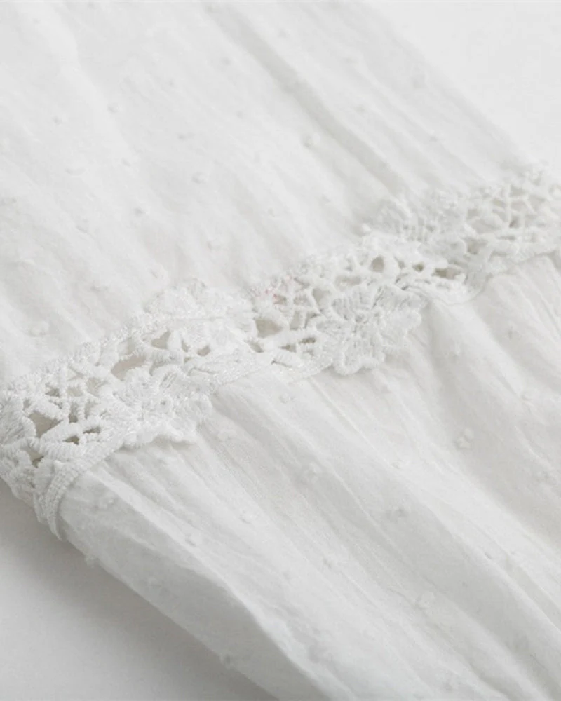 Delfina® | Flared Cotton Shirt With Lace - Image 5