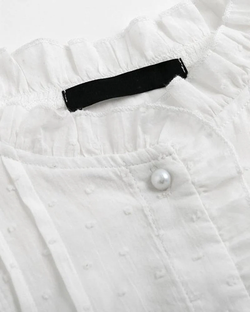 Delfina® | Flared Cotton Shirt With Lace - Image 6
