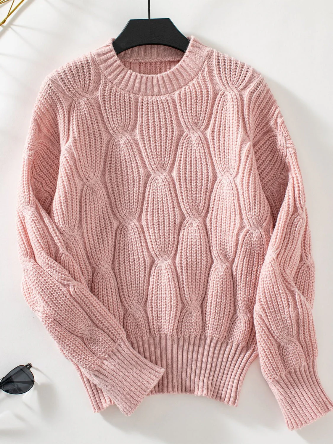 Delfina | Round neck sweater with low shoulders - Image 10