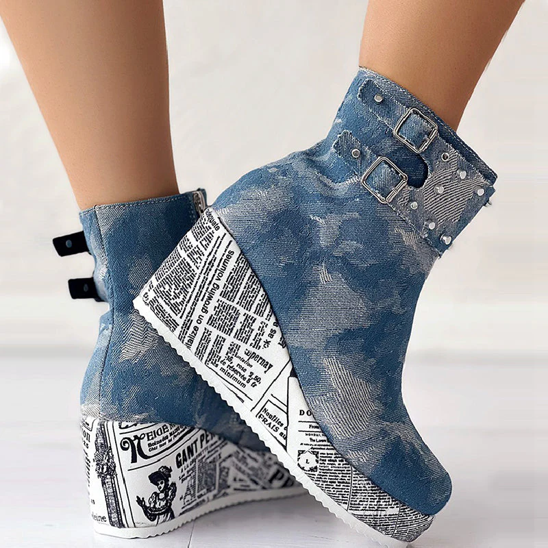 Delia | Casual, round out-door shoes in a patchwork design - Image 11