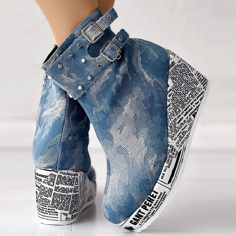 Delia | Casual, round out-door shoes in a patchwork design - Image 7
