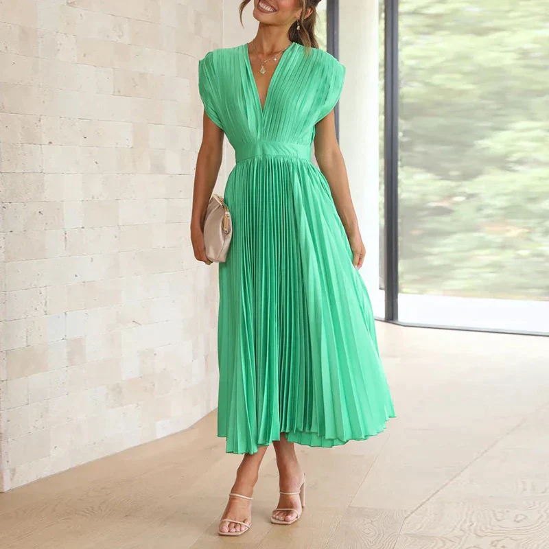 Delia® | V-Neck Maxi Dress With Pleats