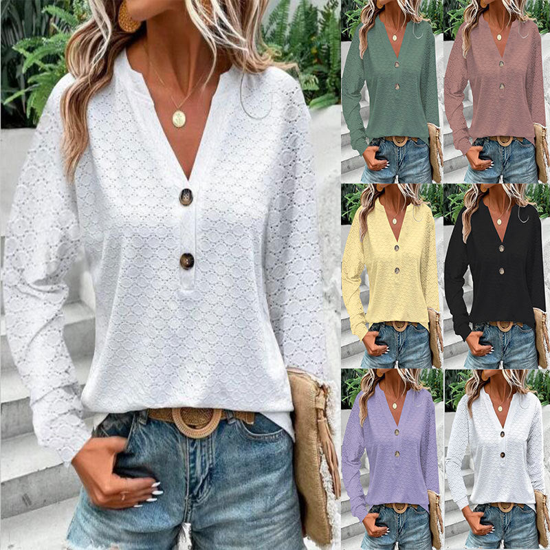 Delia® | Women'S Blouse With Fine Lace Pattern And Decorative Buttons - Image 2
