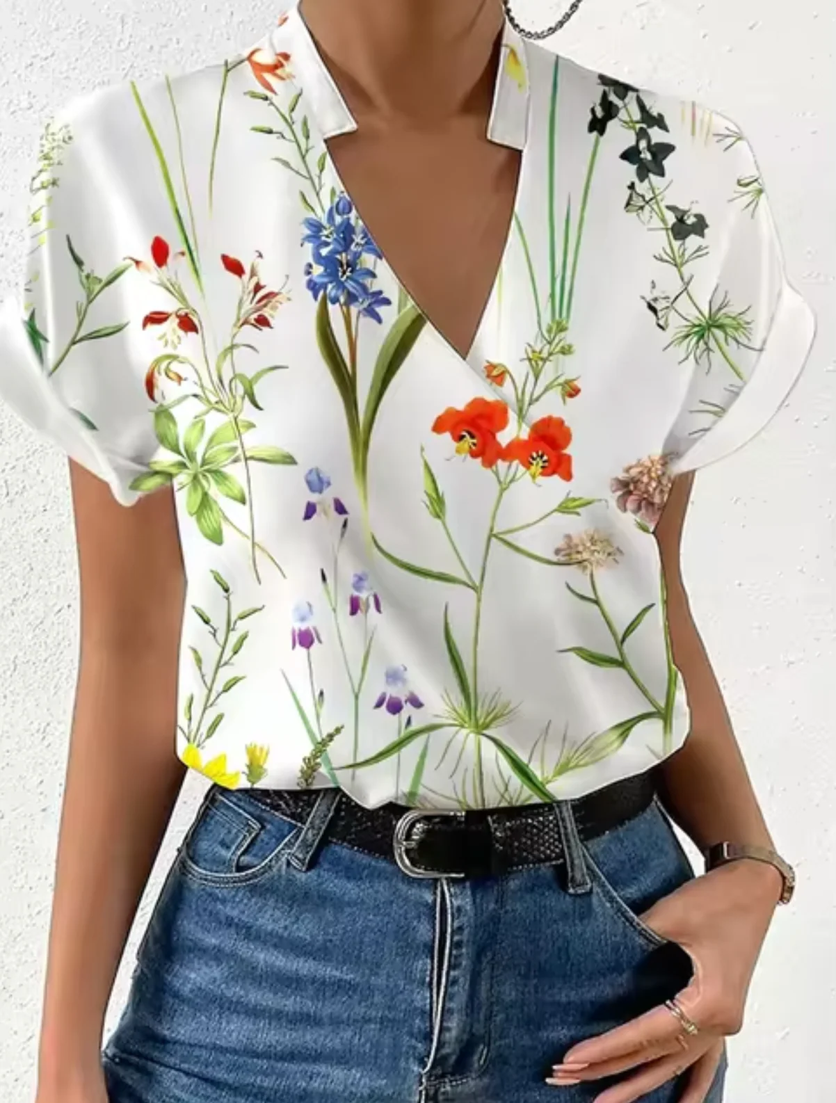 Destiny® | Elegant Blouse With Crossover V-Neckline - Image 2