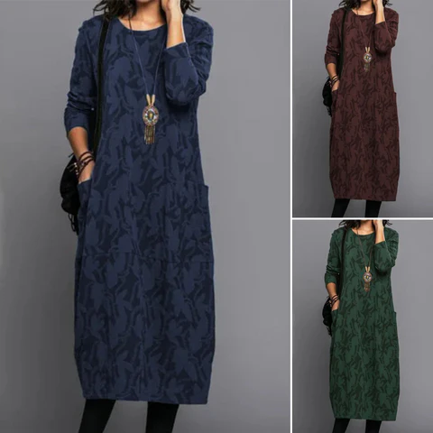 Deva® | Printed Long Sleeve Dress - Image 5