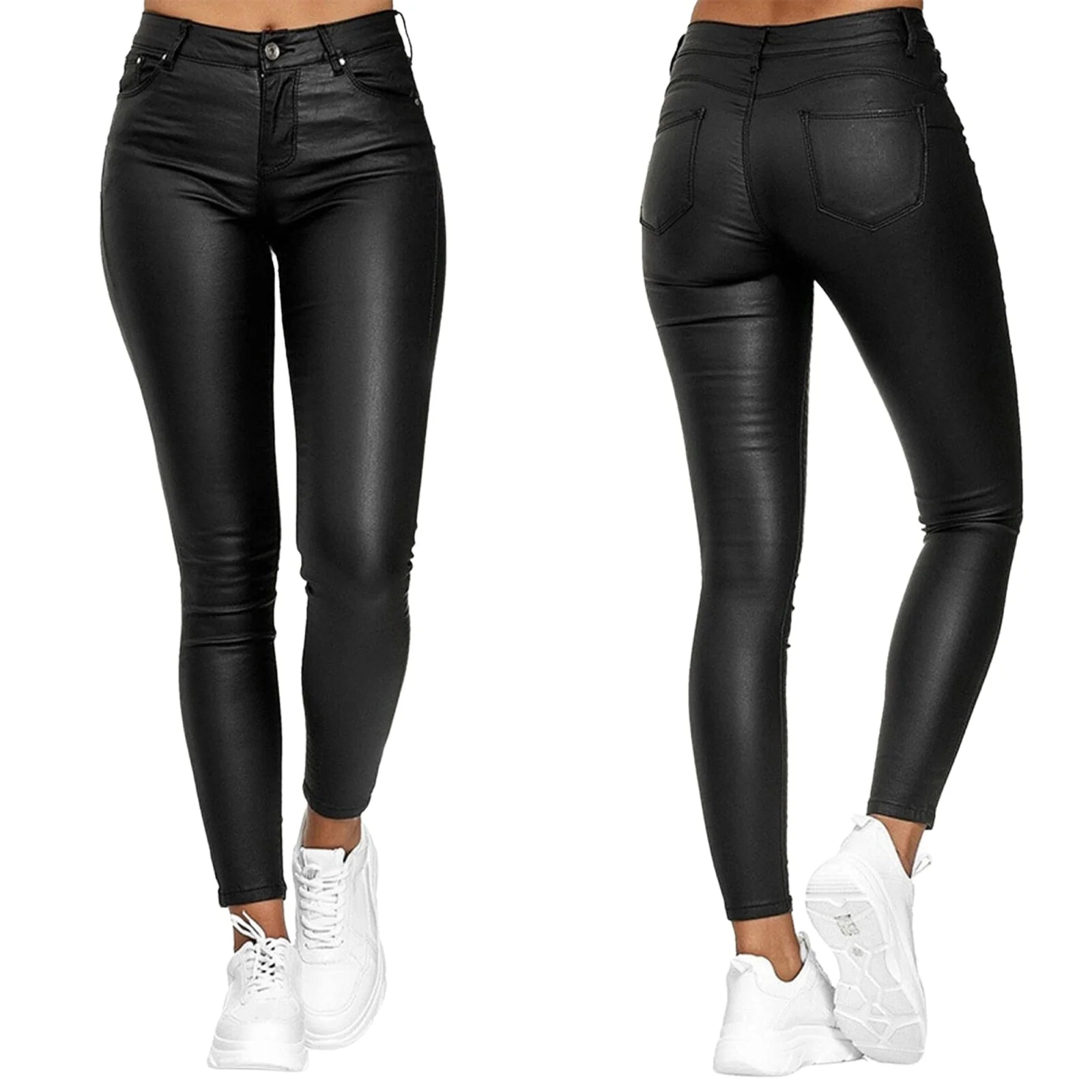 Diana® | Stretch Trousers In Leather Look - Image 8