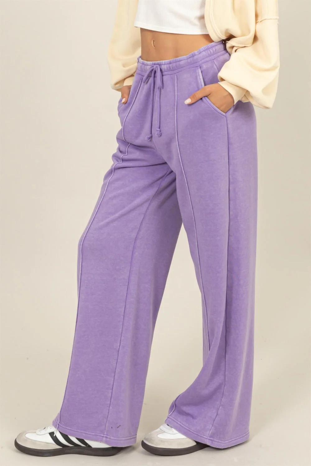 Diana | Wide leg trousers with high waist and drawstring - Image 2