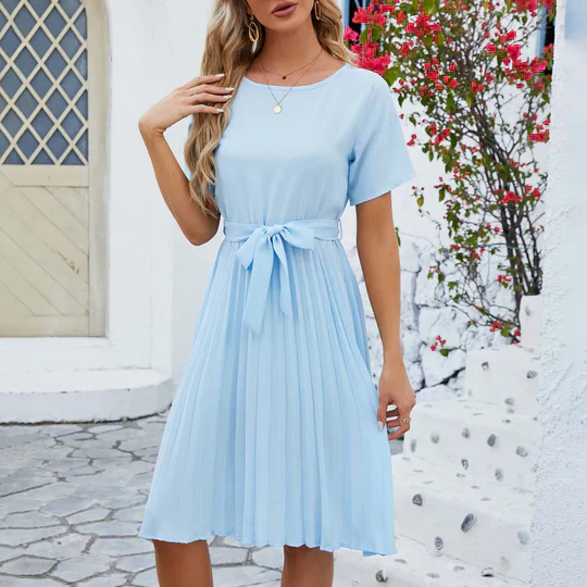 Dominique® | Mint Green Pleated Formal Dress - Image 3