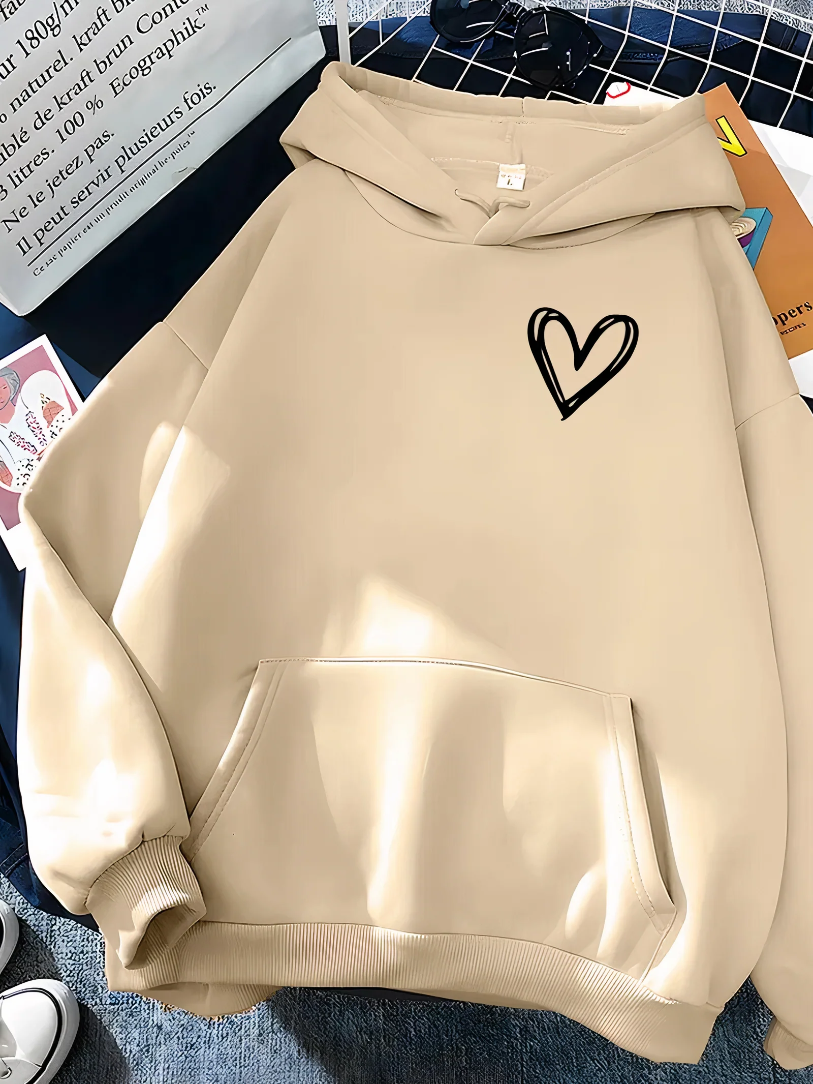 Dora® | Women's heart print hoodie - Image 5