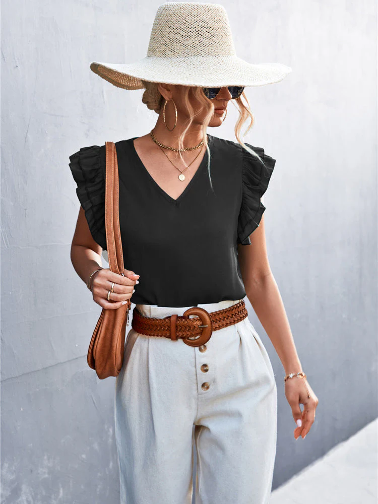 Doris® | Black Top With Chapel Sleeves