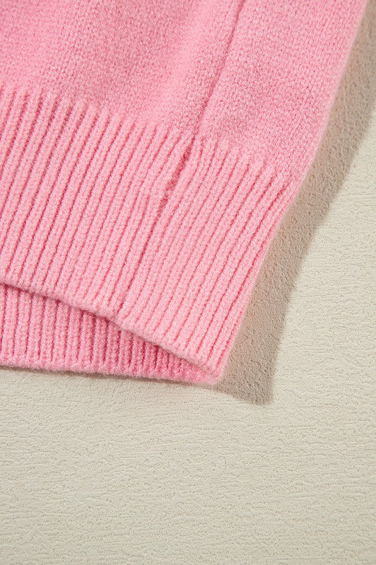 Doris | Knitted sweater with a notched neckline and a floral pattern - Image 8