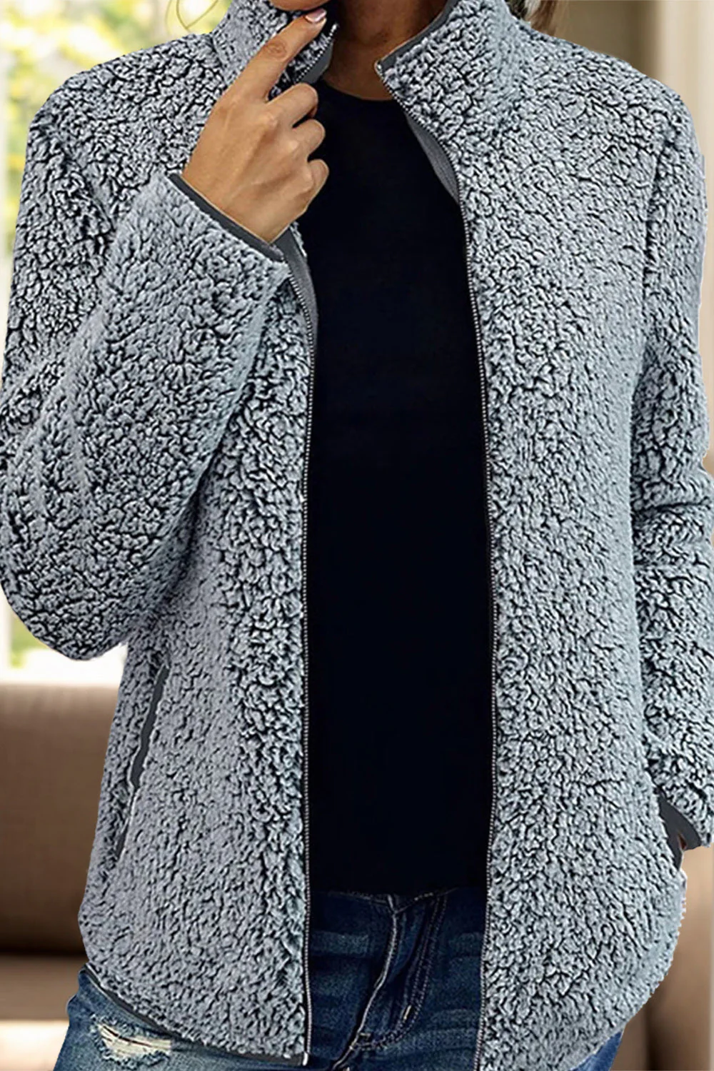 Doris | Turtleneck jacket with zip and pockets - Image 10