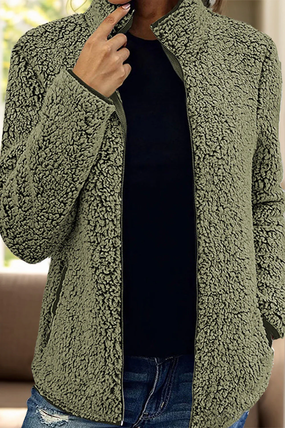 Doris | Turtleneck jacket with zip and pockets - Image 17