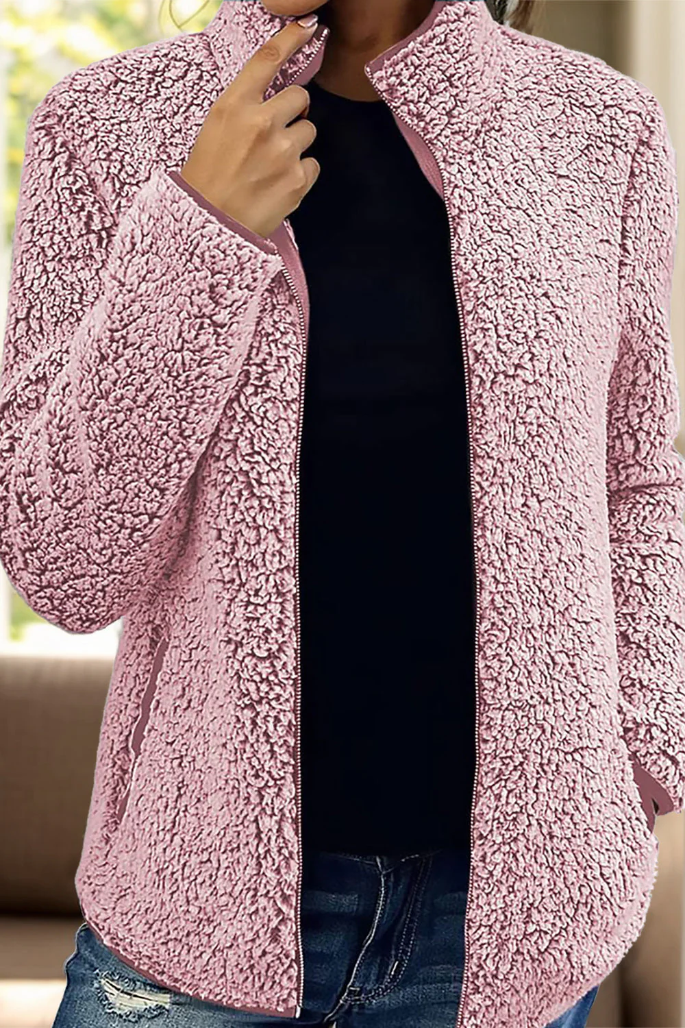 Doris | Turtleneck jacket with zip and pockets - Image 23