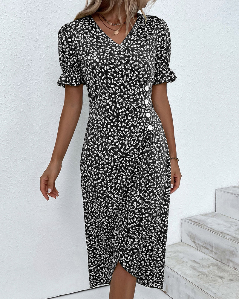 Dorotea® | Short Sleeve Dress With Floral Print - Image 11