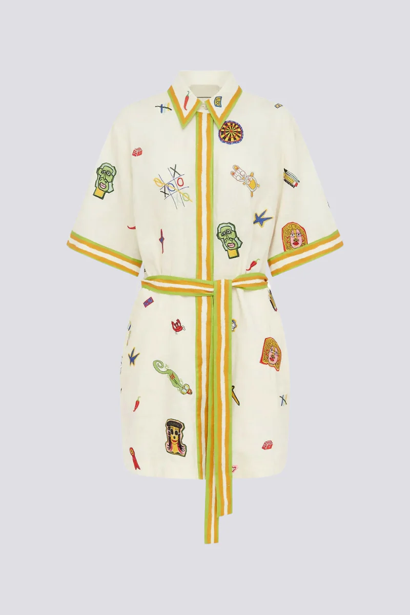 Dulce® | Short-Sleeved Embroidered Mini Dress - Image 5