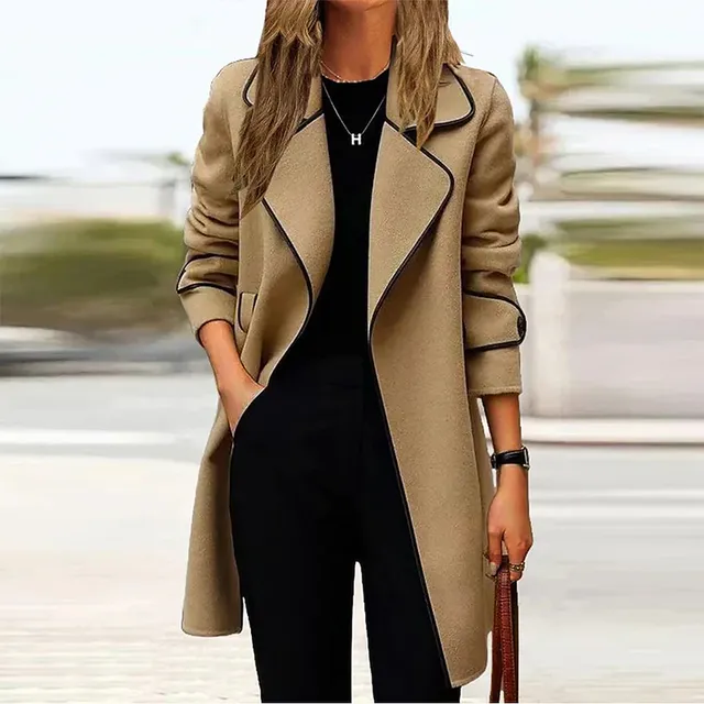 Dunja | Elegant long women's coat - Image 2