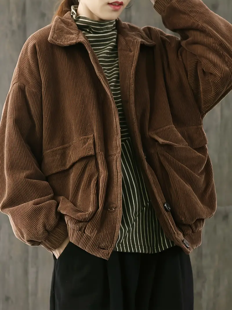 Edeltraud | Corduroy jacket with button placket at the front