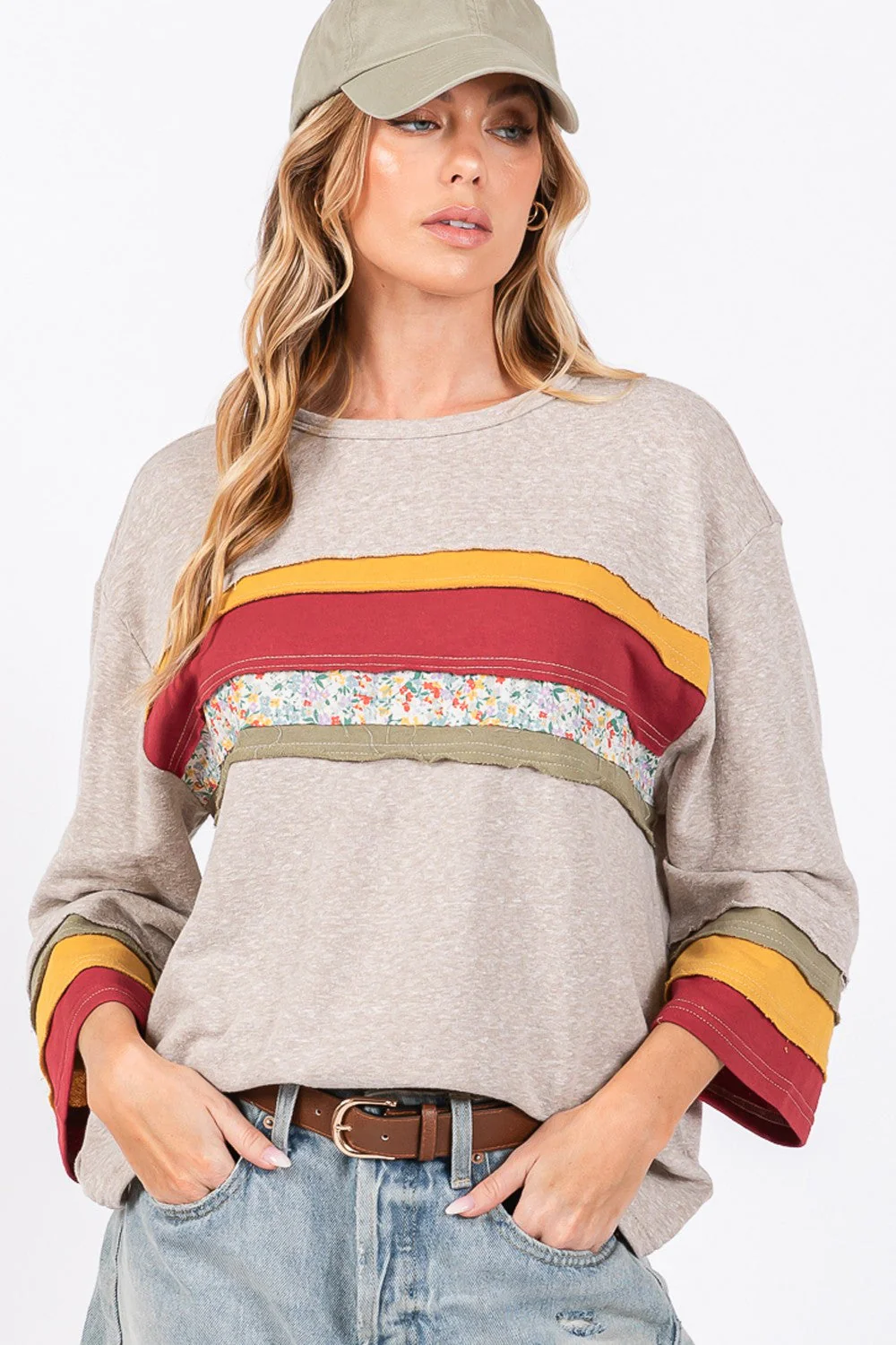 Edith | French terry color block t-shirt - Image 4