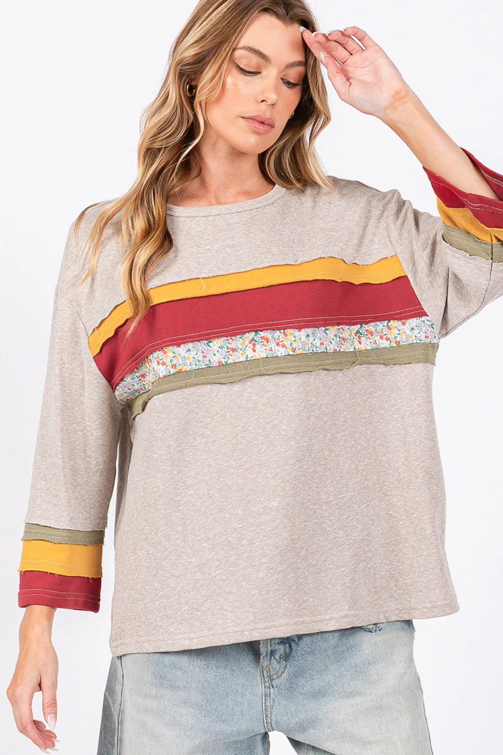 Edith | French terry color block t-shirt - Image 5