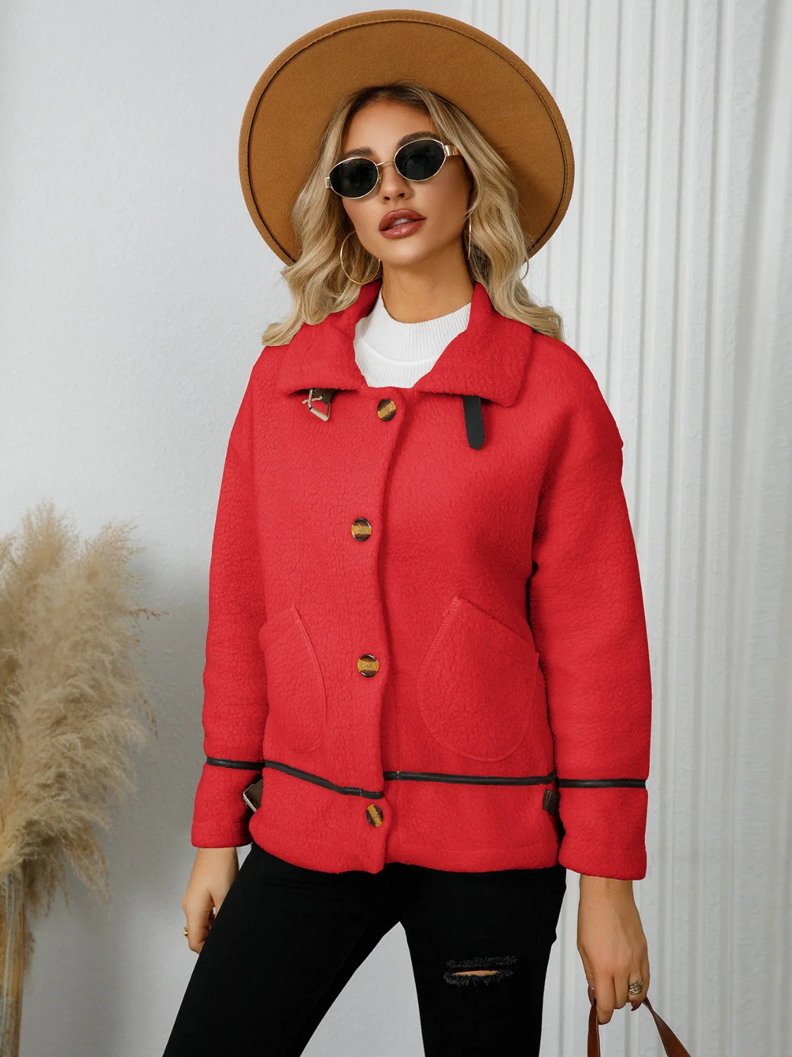 Edith | Jacket with pockets and button placket and collar - Image 11