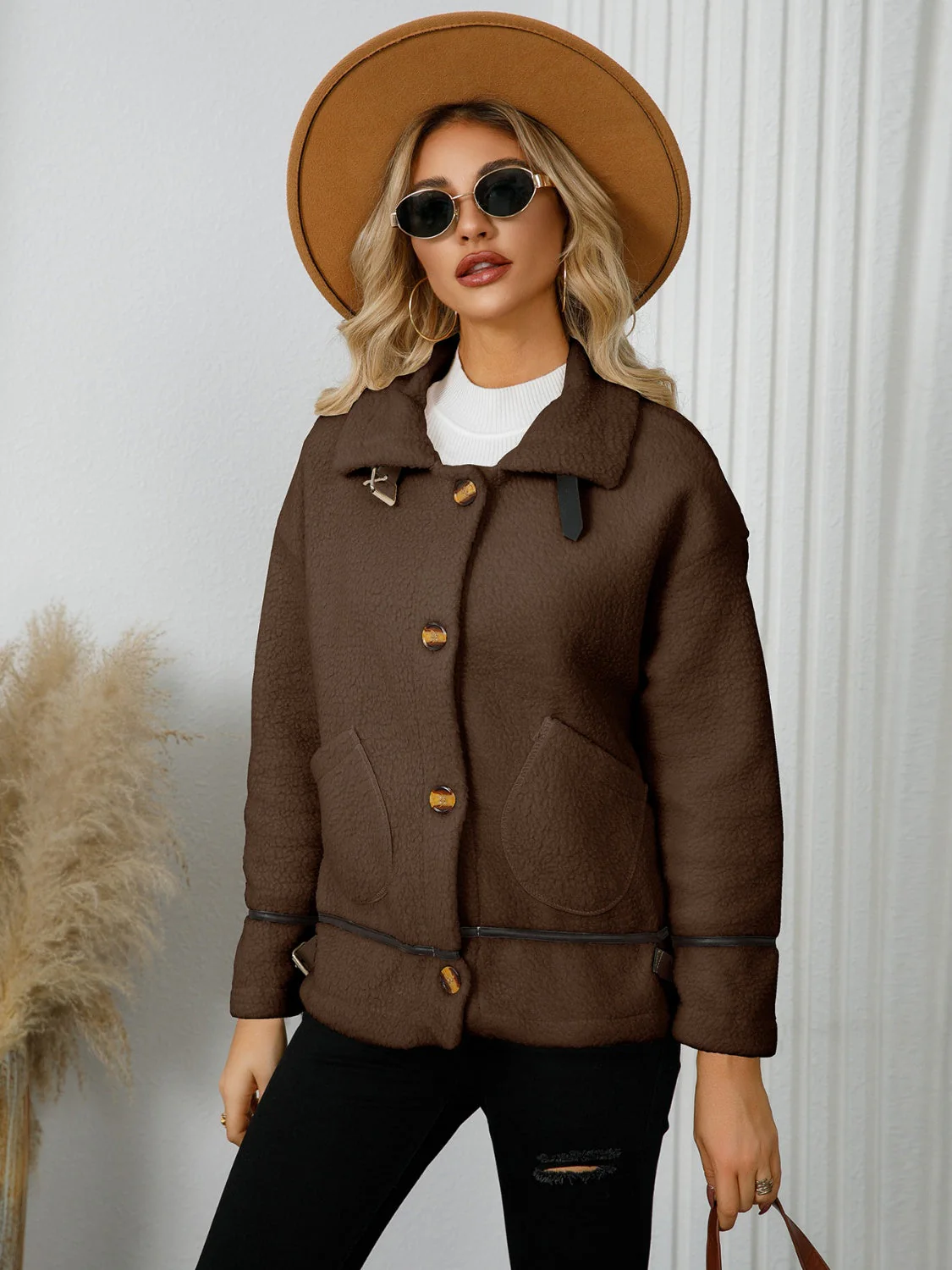 Edith | Jacket with pockets and button placket and collar - Image 17