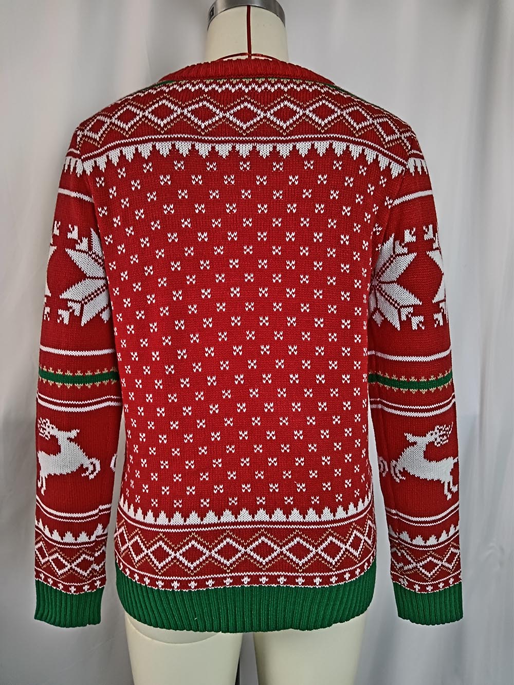 Edith | Ugly Christmas sweater with reindeer and snowflake print in contrasting color - Image 8