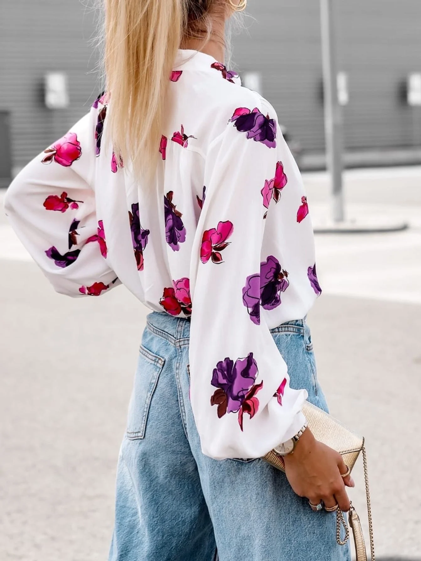 Edith® | Women'S Blouse With Floral Design And Elegant Button Placket - Image 4