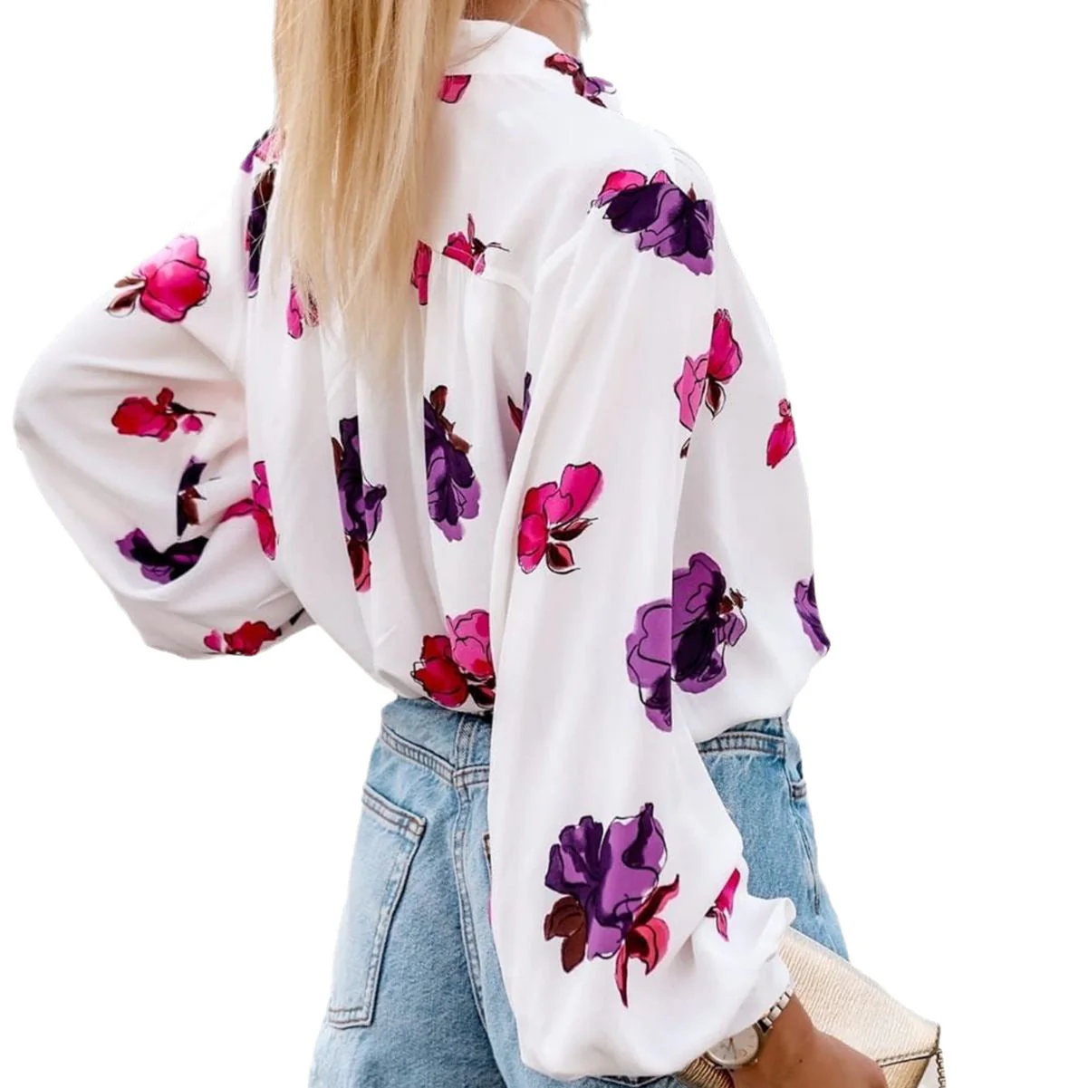 Edith® | Women'S Blouse With Floral Design And Elegant Button Placket - Image 5