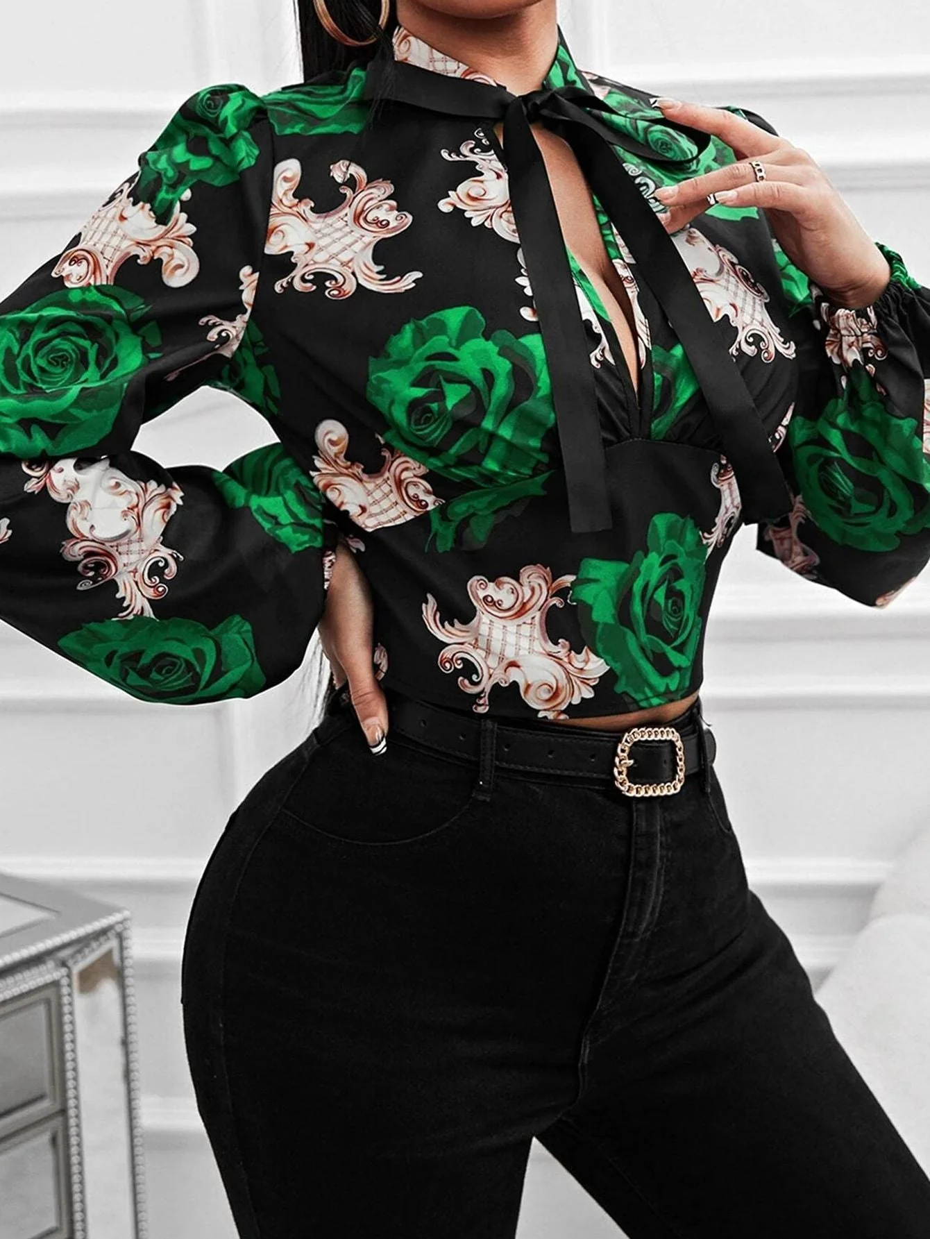 Edith® | Women'S Blouse With Floral Design And Elegant Button Placket - Image 7