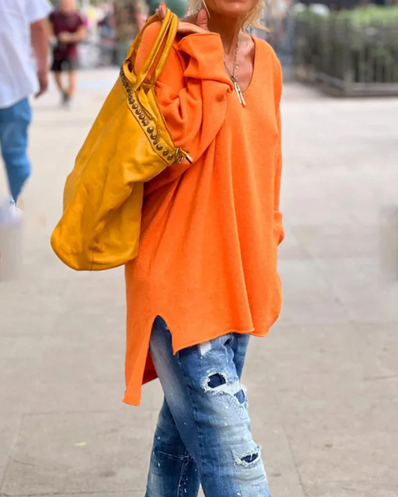 Edna | Fashionable loose V-neck sweater