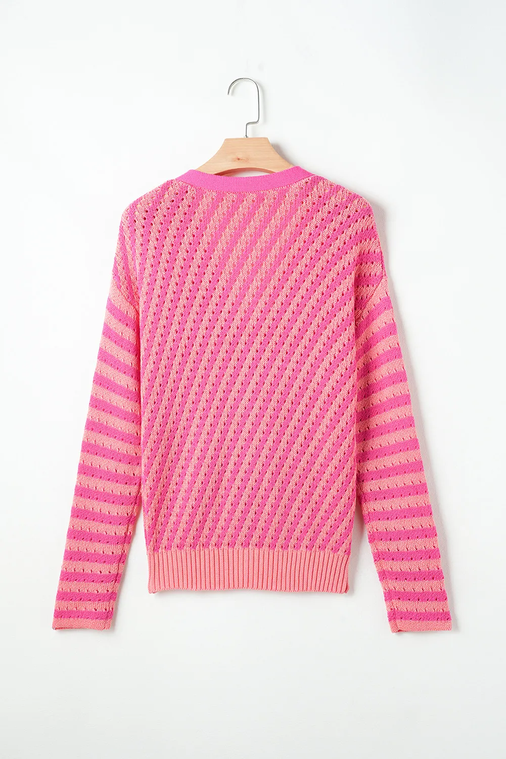 Edna | Striped cardigan with buttons and V-neck - Image 3