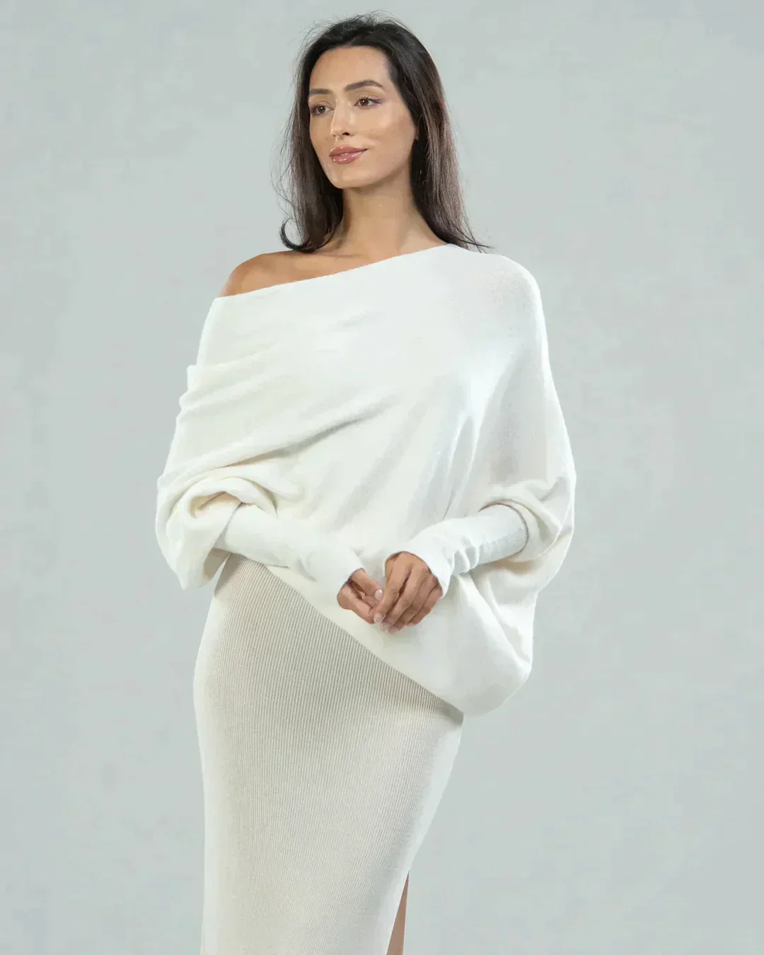 Eefje | Asymmetrically draped jersey - Image 2