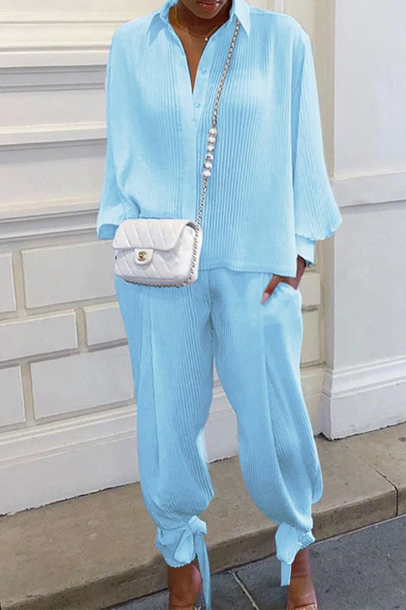 Elda® | Elegant Long-Sleeved Ribbed Polo And Trouser Set - Image 4
