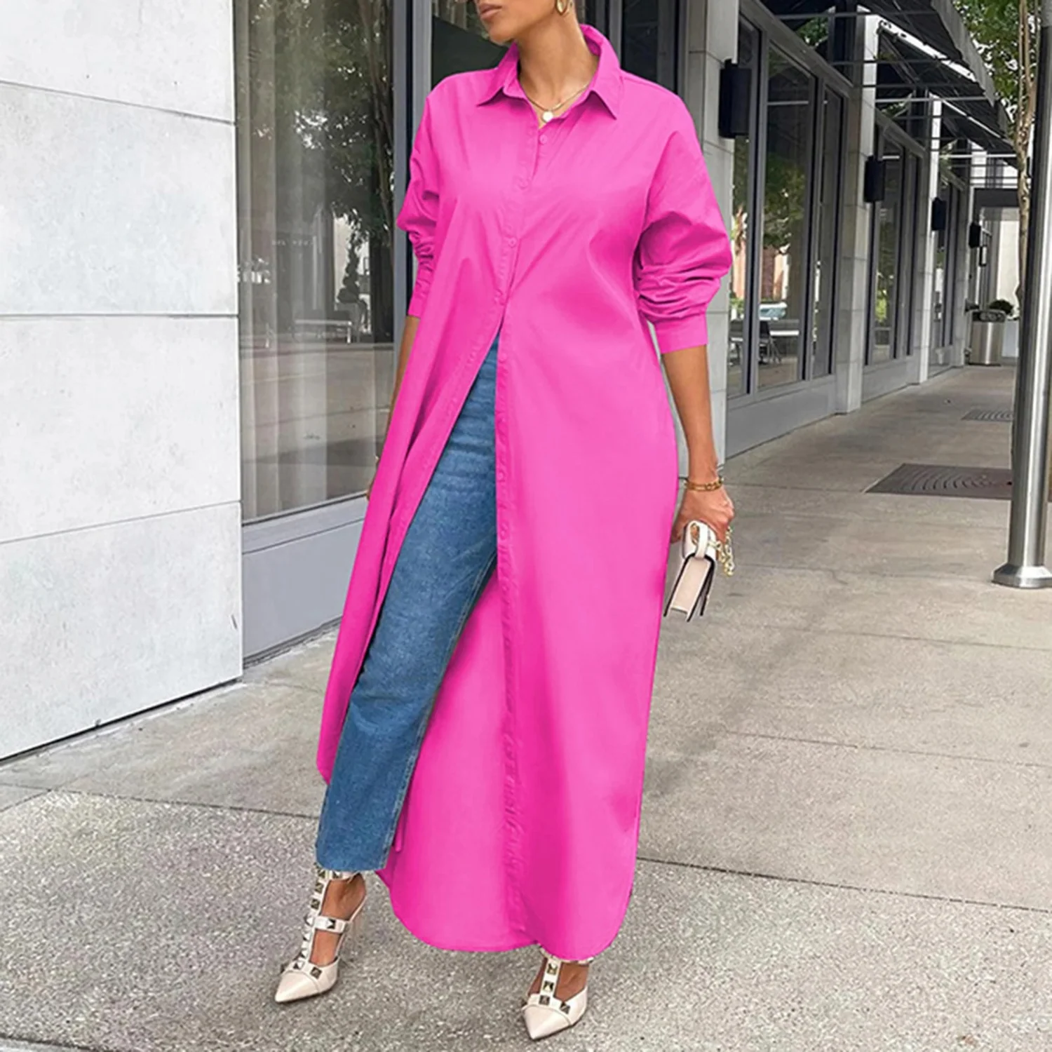 Eleanor® | Elegant And Versatile Long-Sleeved Button-Down Maxi Dress - Image 3