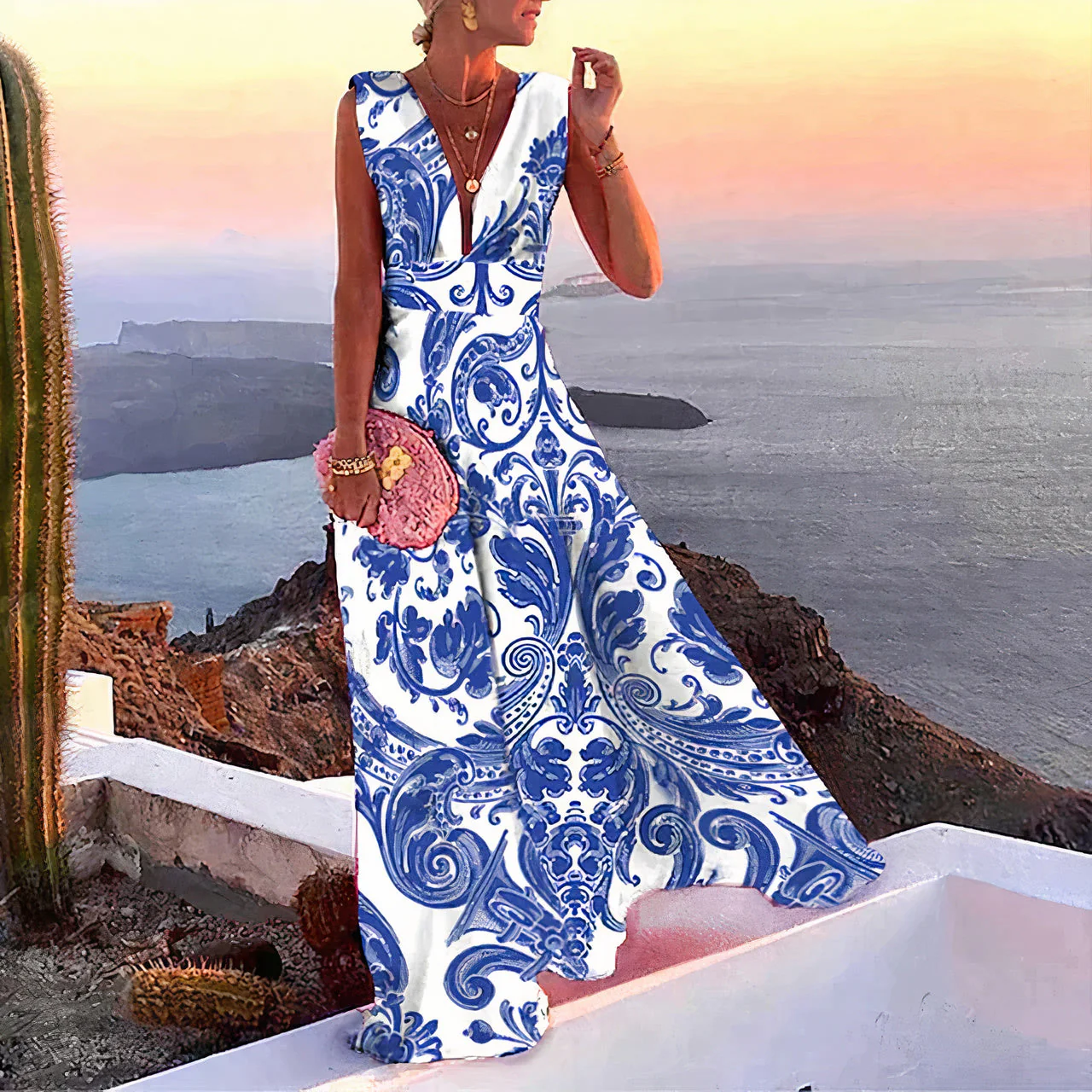 Elena® | Elegant Sleeveless Summer Dress - Image 4