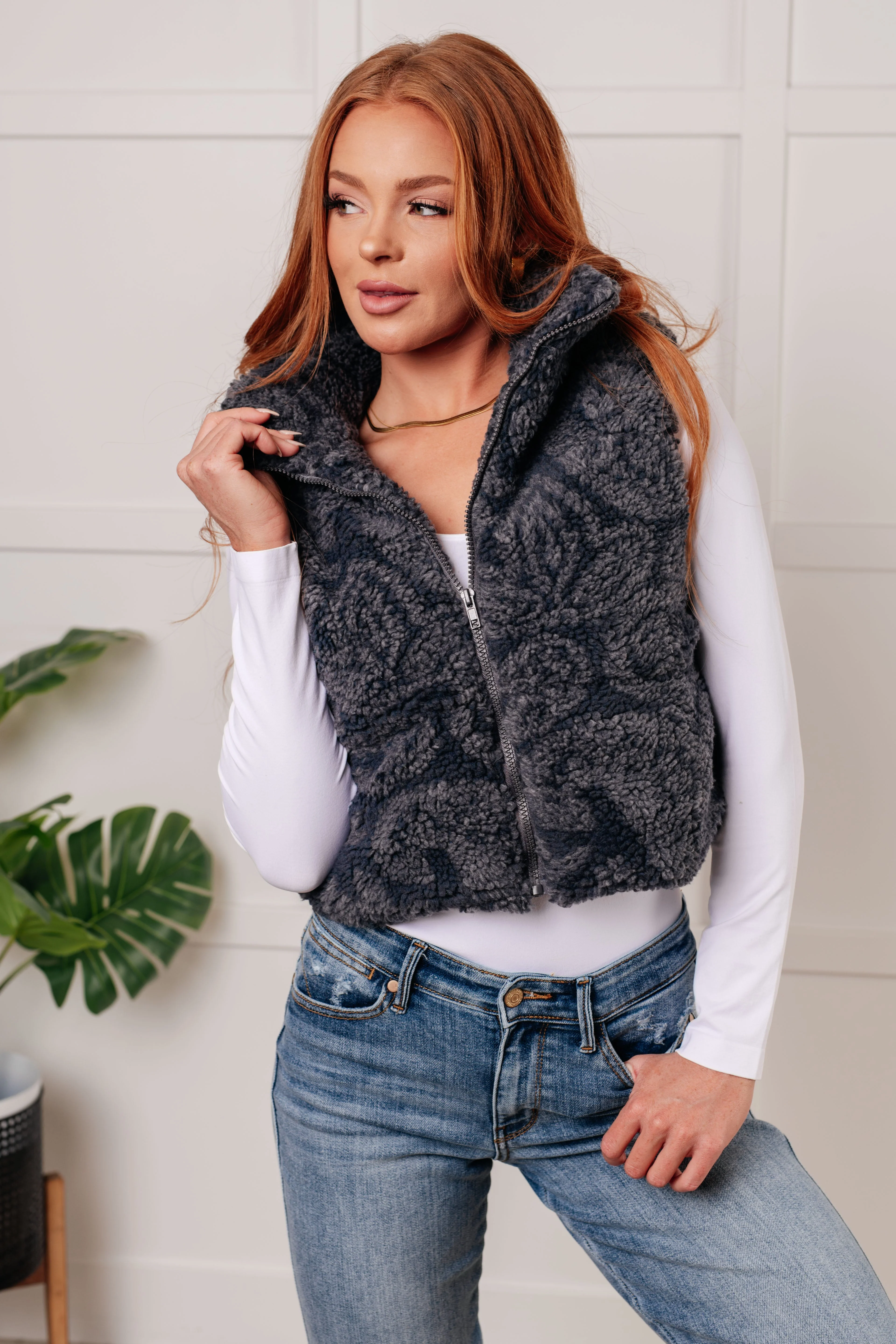 Elena | Just another layer of paisley sherpa print vest - Image 3