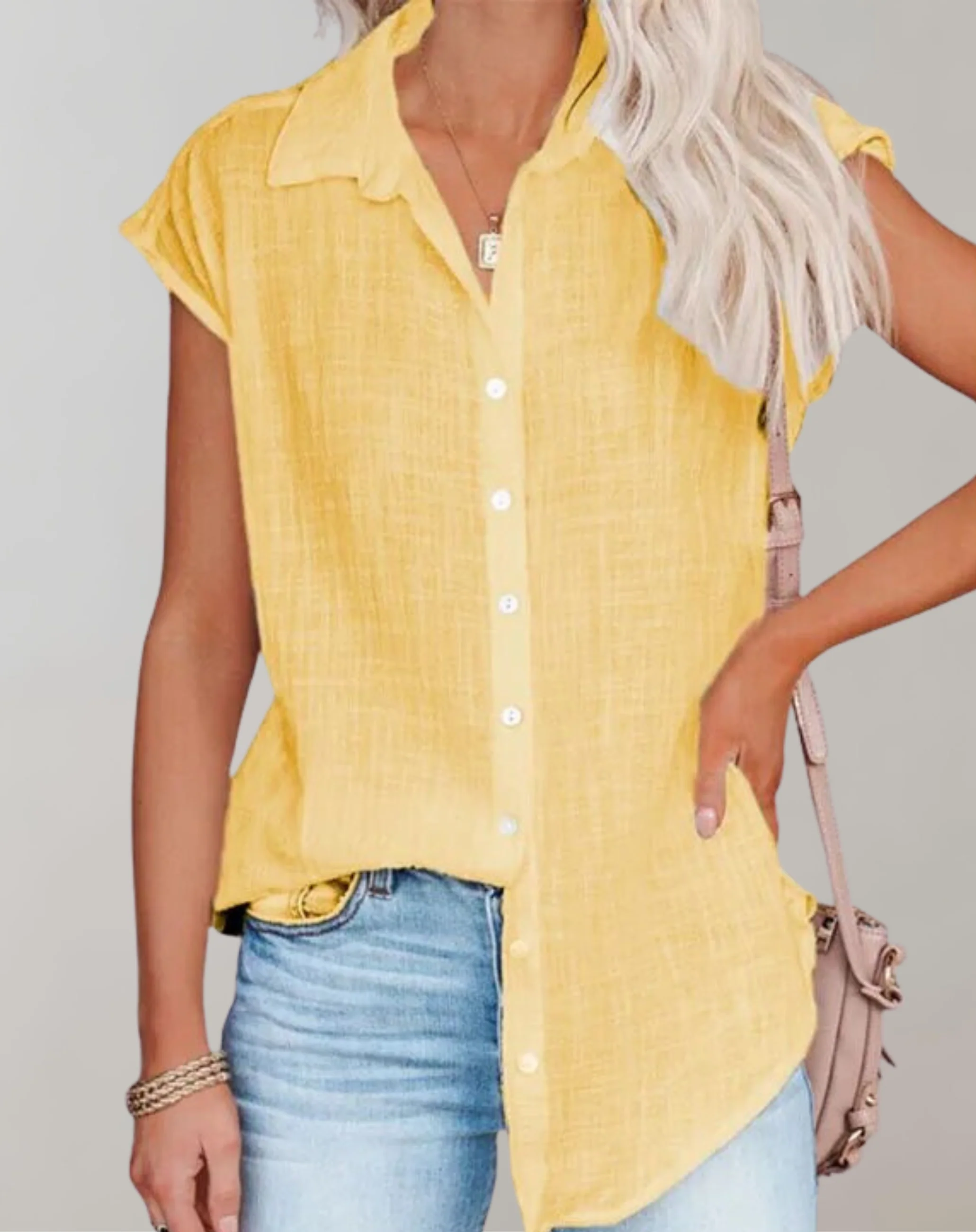 Elena® | Solid Casual Shirts Without - Image 2